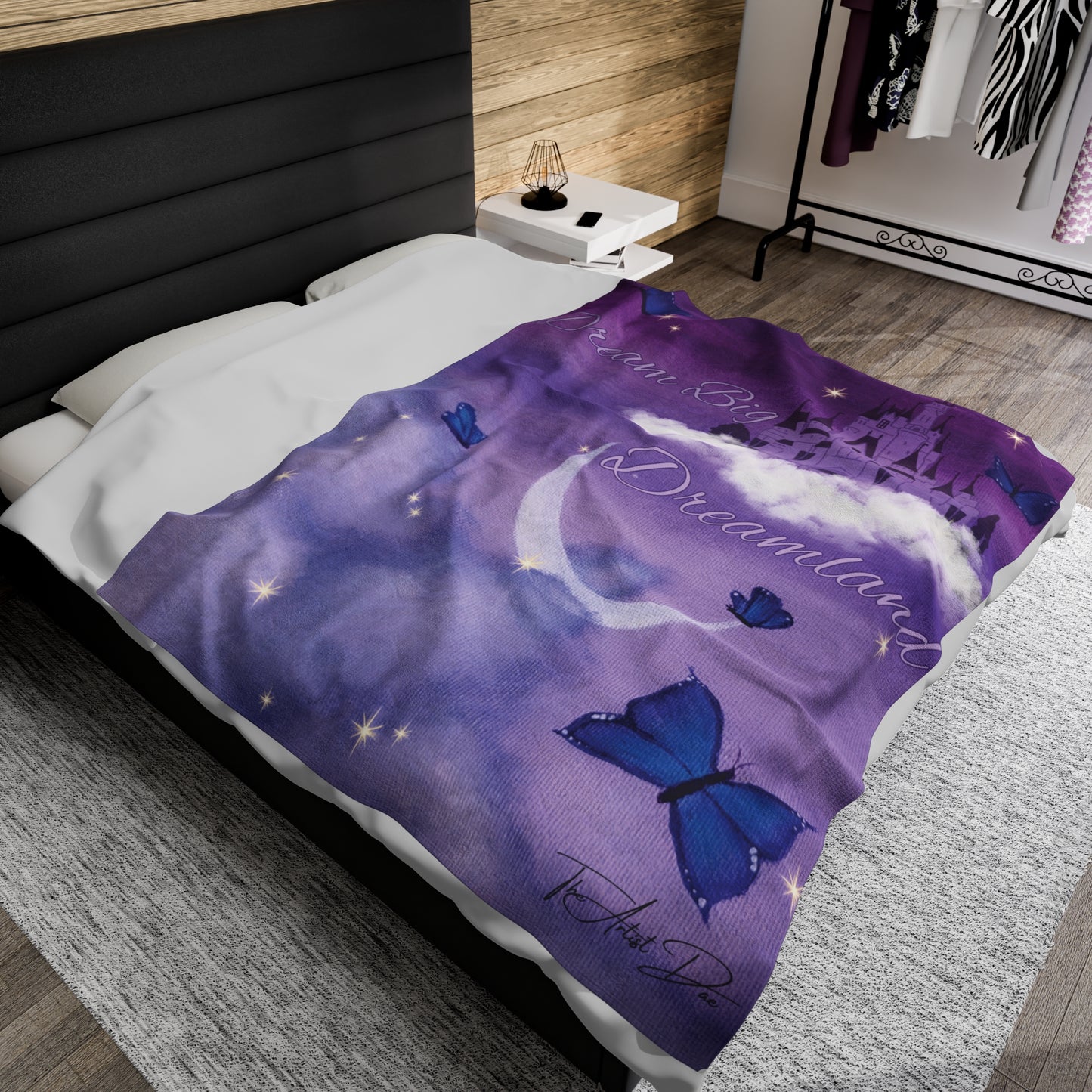 Dae's Dreamland Original Painting Edit Design - Twitch Dreamland - Velveteen Plush Blanket