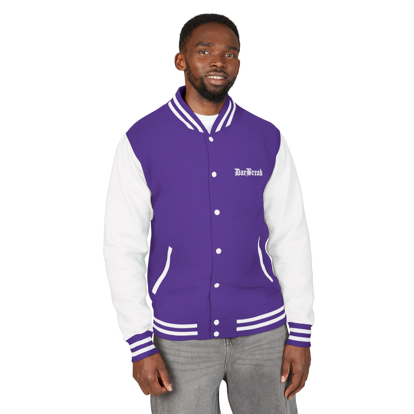 DaeBreak Unisex Heavyweight Letterman Jacket - Trendy Varsity Style